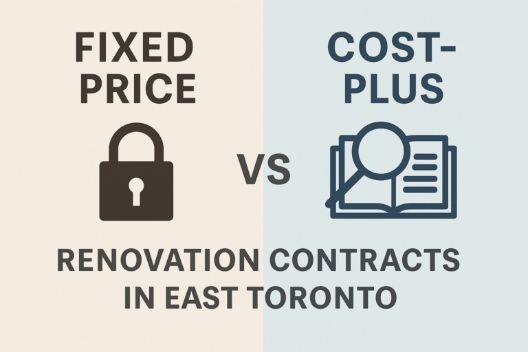 fixed price vs cost plus renovation contracts east Toronto