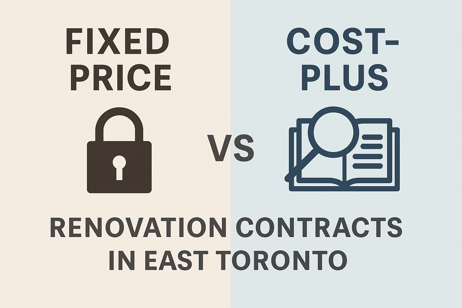 fixed price vs cost plus renovation contracts east Toronto